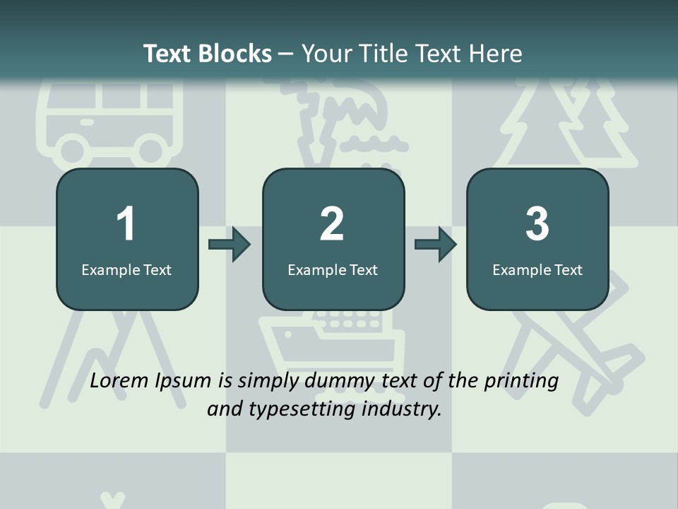 A Set Of Travel Icons With A Green Background PowerPoint Template