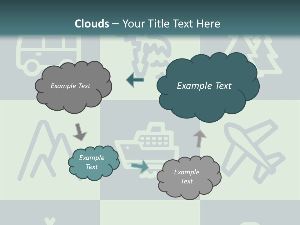 A Set Of Travel Icons With A Green Background PowerPoint Template