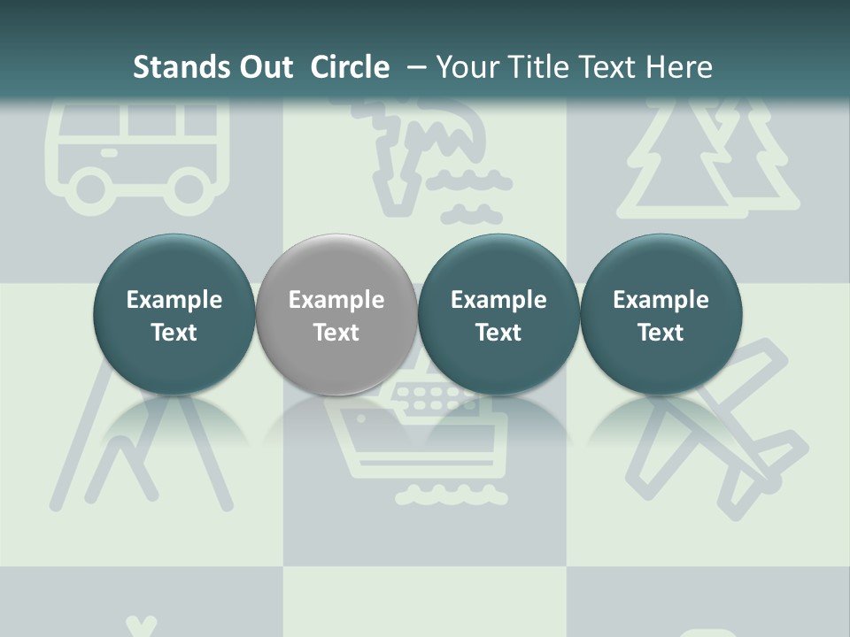 A Set Of Travel Icons With A Green Background PowerPoint Template