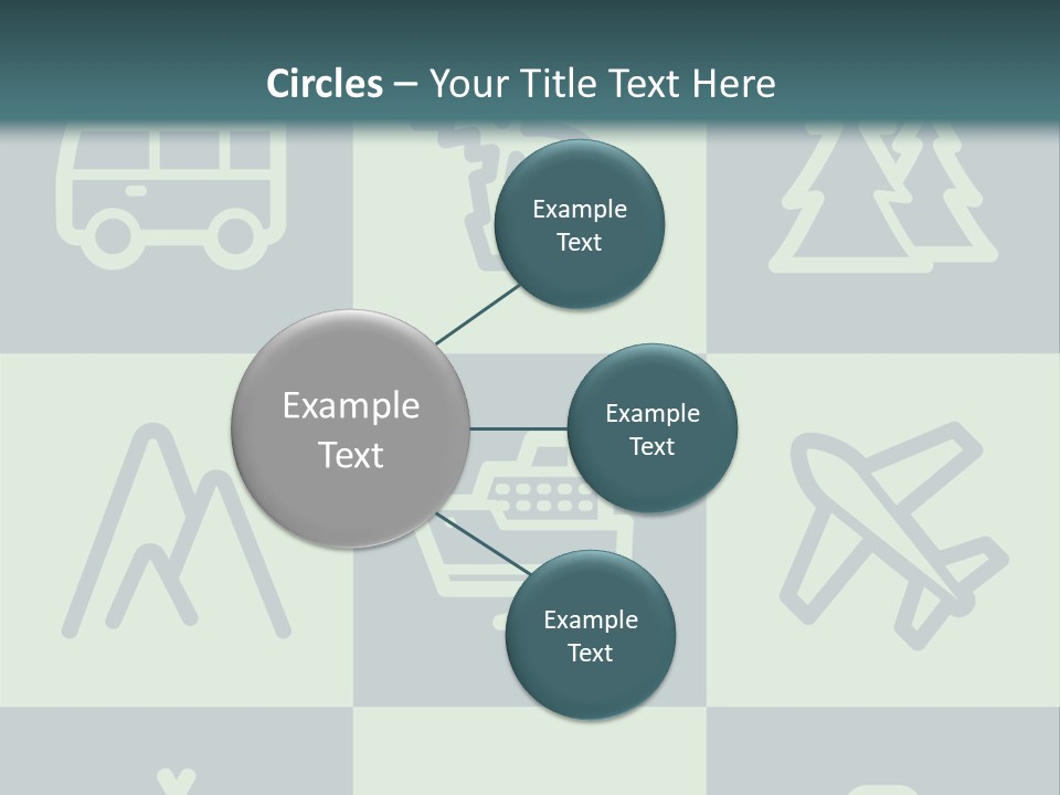 A Set Of Travel Icons With A Green Background PowerPoint Template