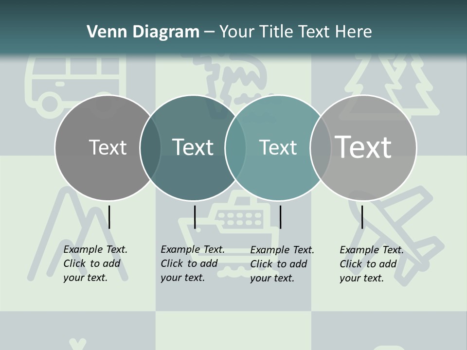 A Set Of Travel Icons With A Green Background PowerPoint Template