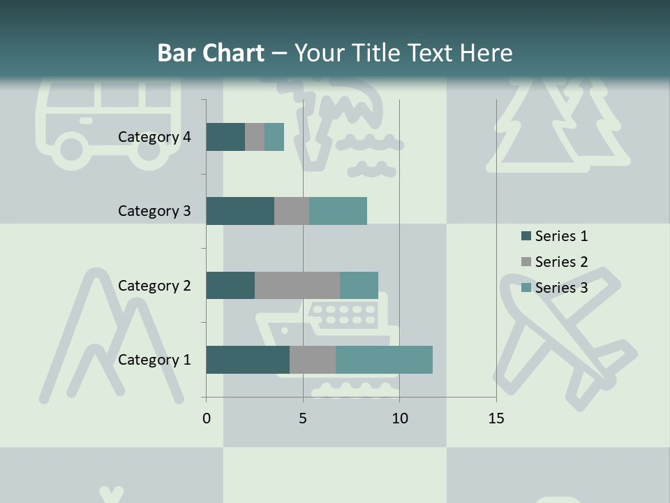 A Set Of Travel Icons With A Green Background PowerPoint Template