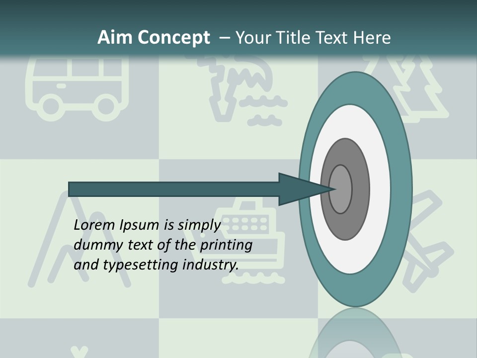 A Set Of Travel Icons With A Green Background PowerPoint Template