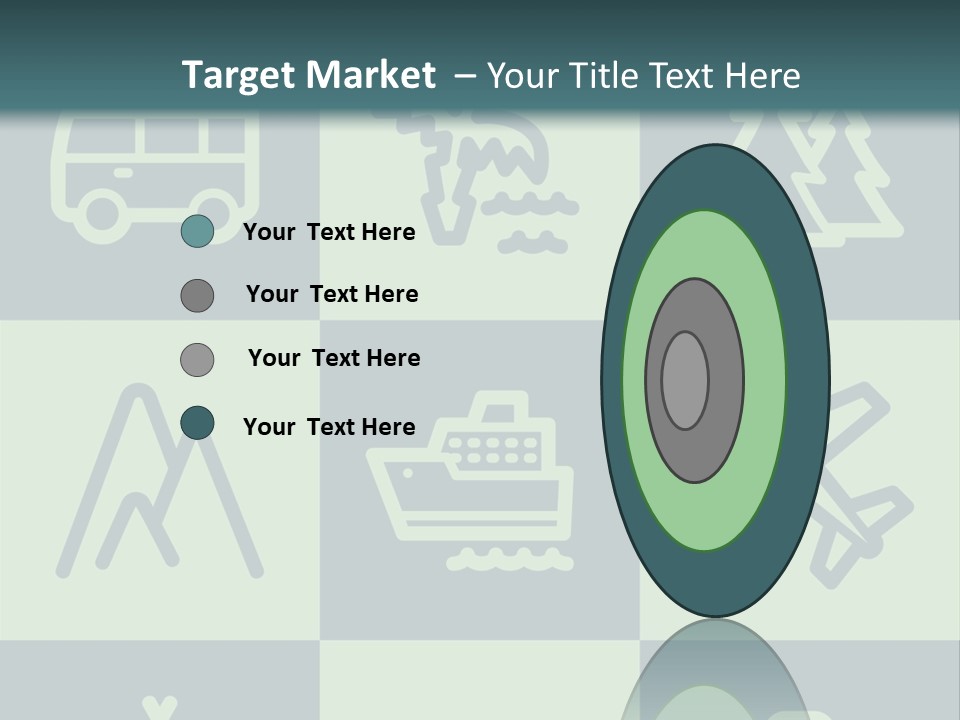 A Set Of Travel Icons With A Green Background PowerPoint Template