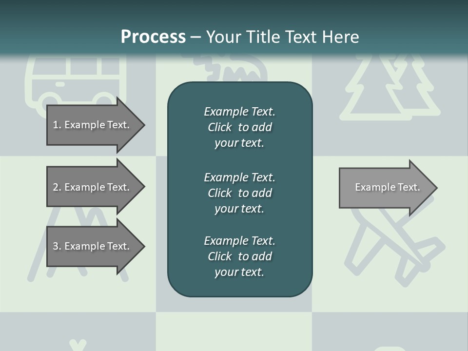 A Set Of Travel Icons With A Green Background PowerPoint Template