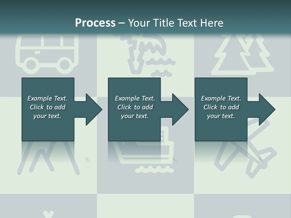 A Set Of Travel Icons With A Green Background PowerPoint Template