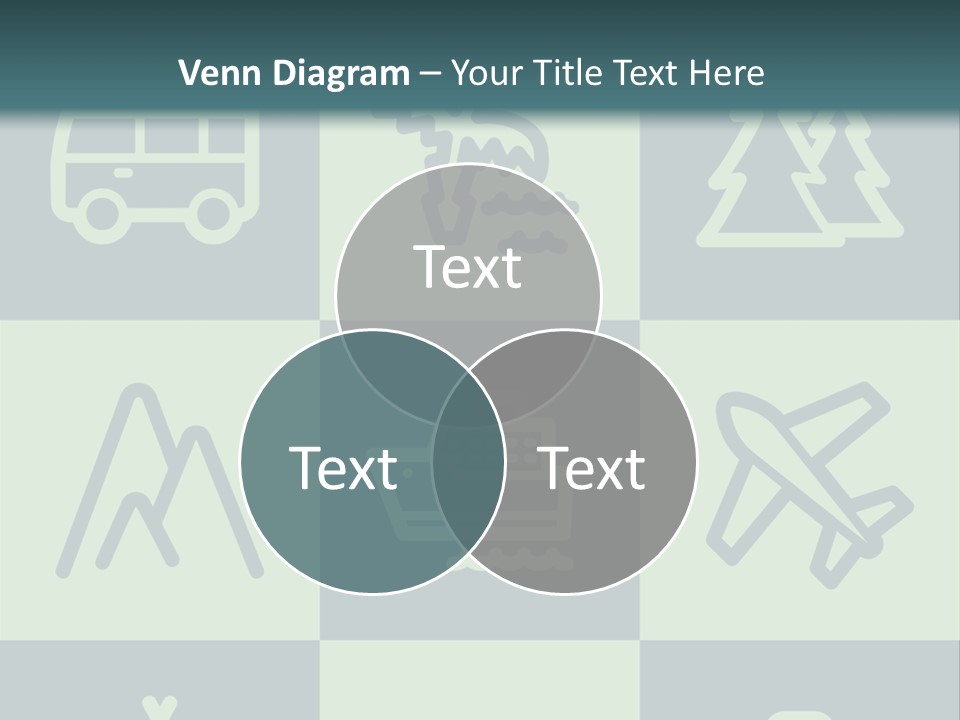 A Set Of Travel Icons With A Green Background PowerPoint Template