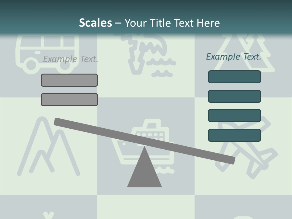 A Set Of Travel Icons With A Green Background PowerPoint Template