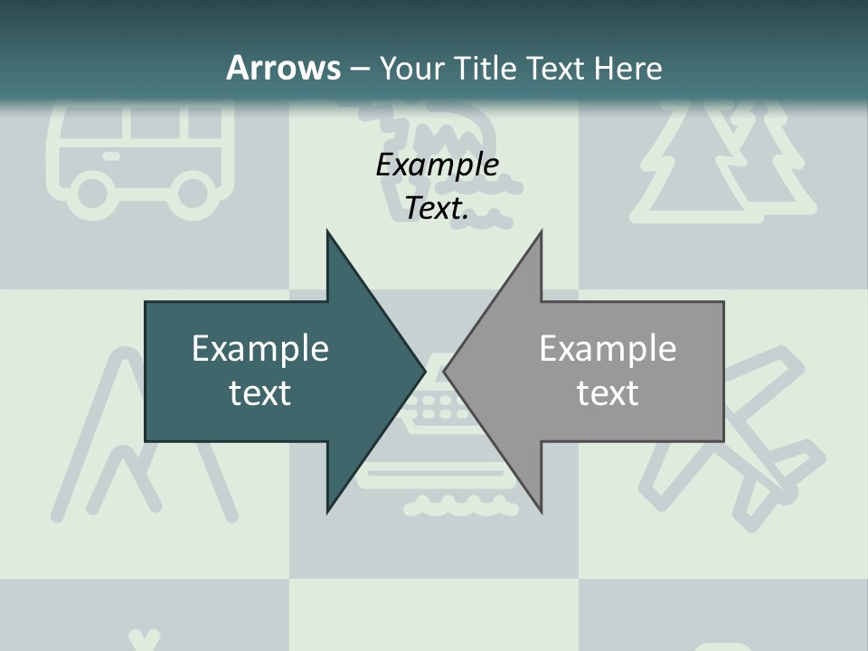 A Set Of Travel Icons With A Green Background PowerPoint Template