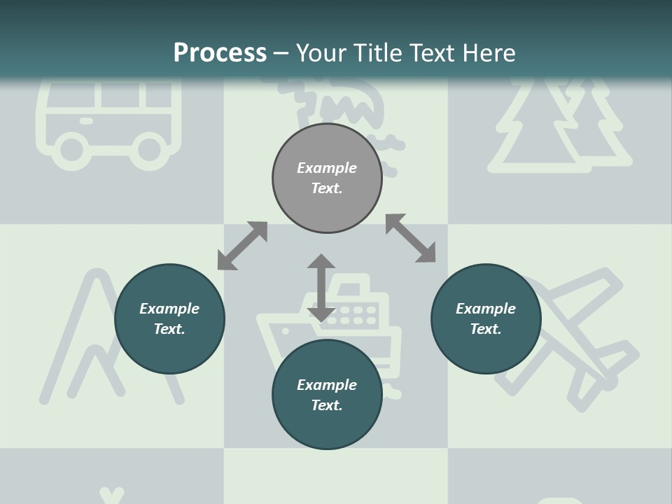 A Set Of Travel Icons With A Green Background PowerPoint Template
