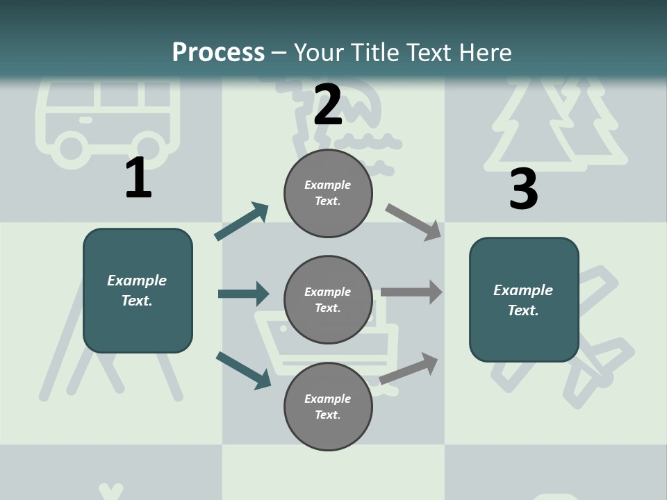 A Set Of Travel Icons With A Green Background PowerPoint Template