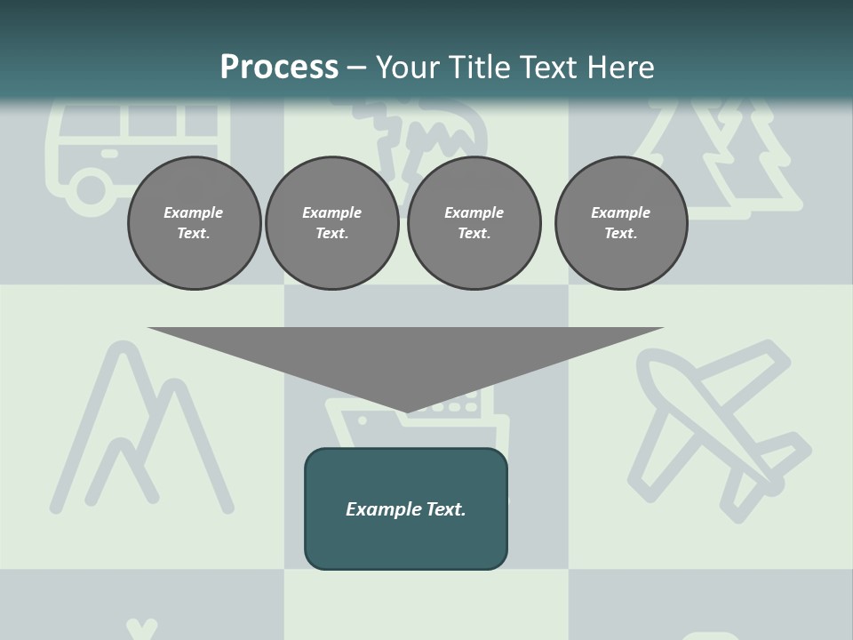 A Set Of Travel Icons With A Green Background PowerPoint Template
