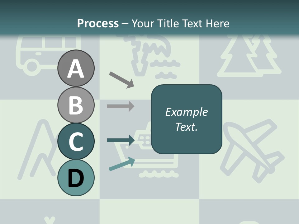 A Set Of Travel Icons With A Green Background PowerPoint Template