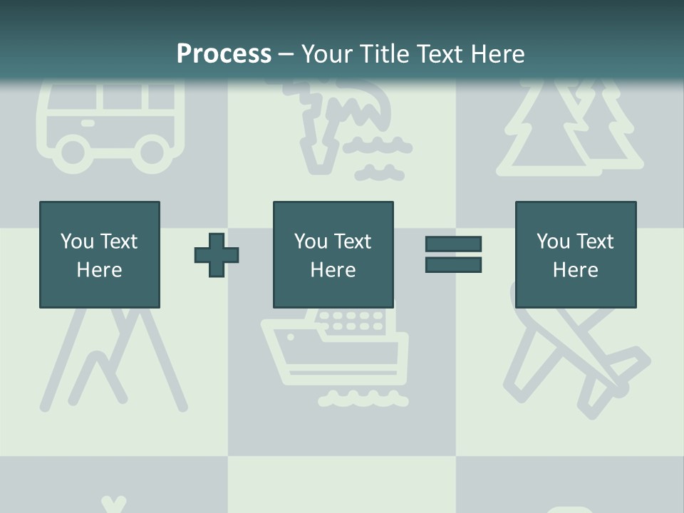A Set Of Travel Icons With A Green Background PowerPoint Template
