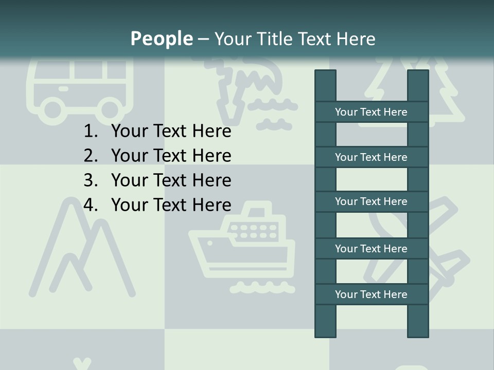 A Set Of Travel Icons With A Green Background PowerPoint Template