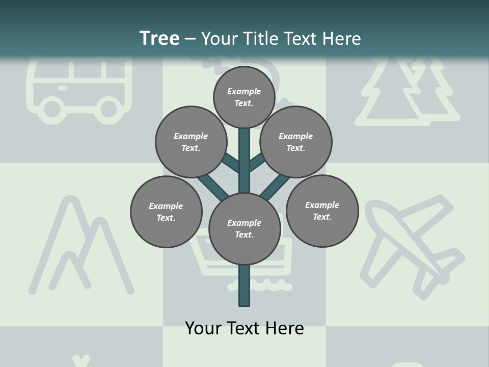 A Set Of Travel Icons With A Green Background PowerPoint Template