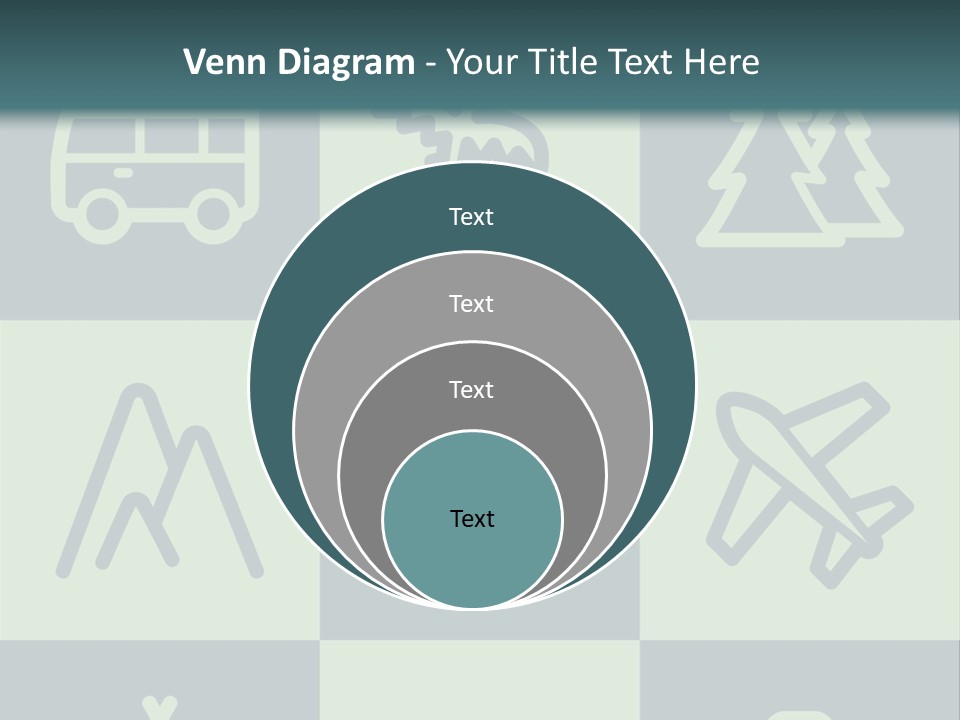 A Set Of Travel Icons With A Green Background PowerPoint Template