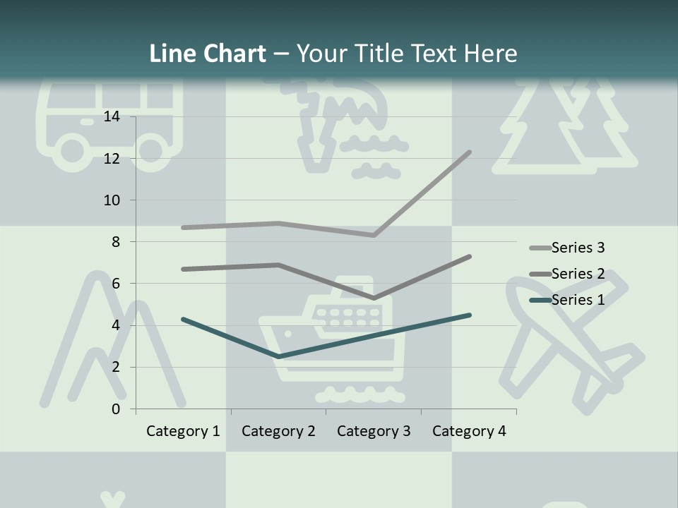A Set Of Travel Icons With A Green Background PowerPoint Template