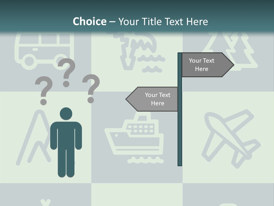 A Set Of Travel Icons With A Green Background PowerPoint Template