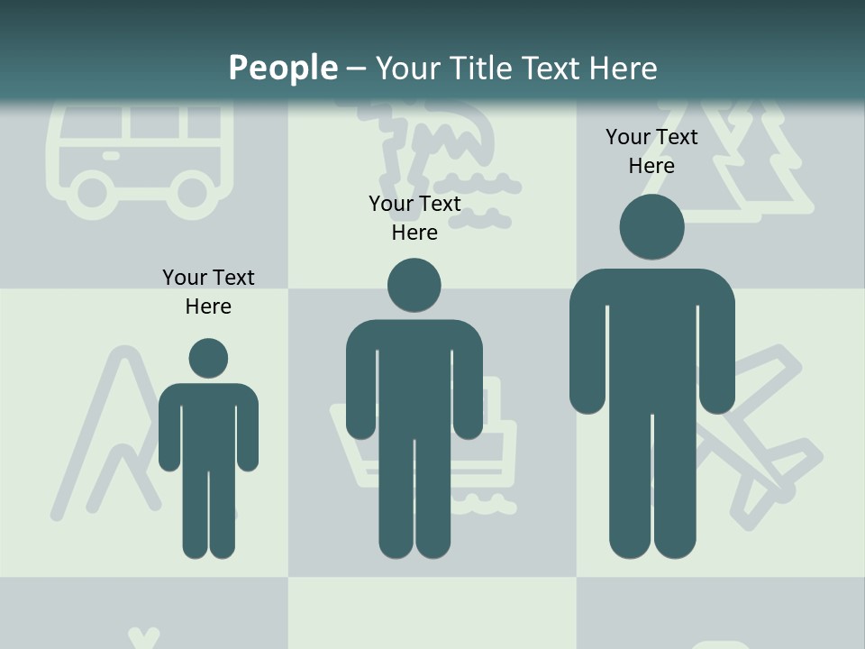 A Set Of Travel Icons With A Green Background PowerPoint Template