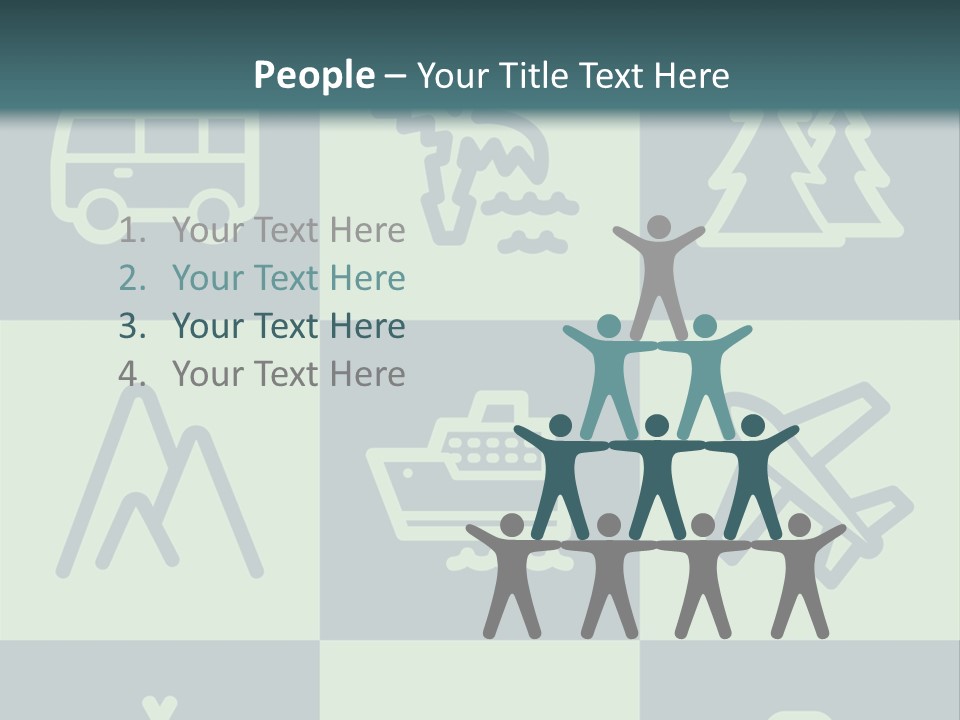 A Set Of Travel Icons With A Green Background PowerPoint Template