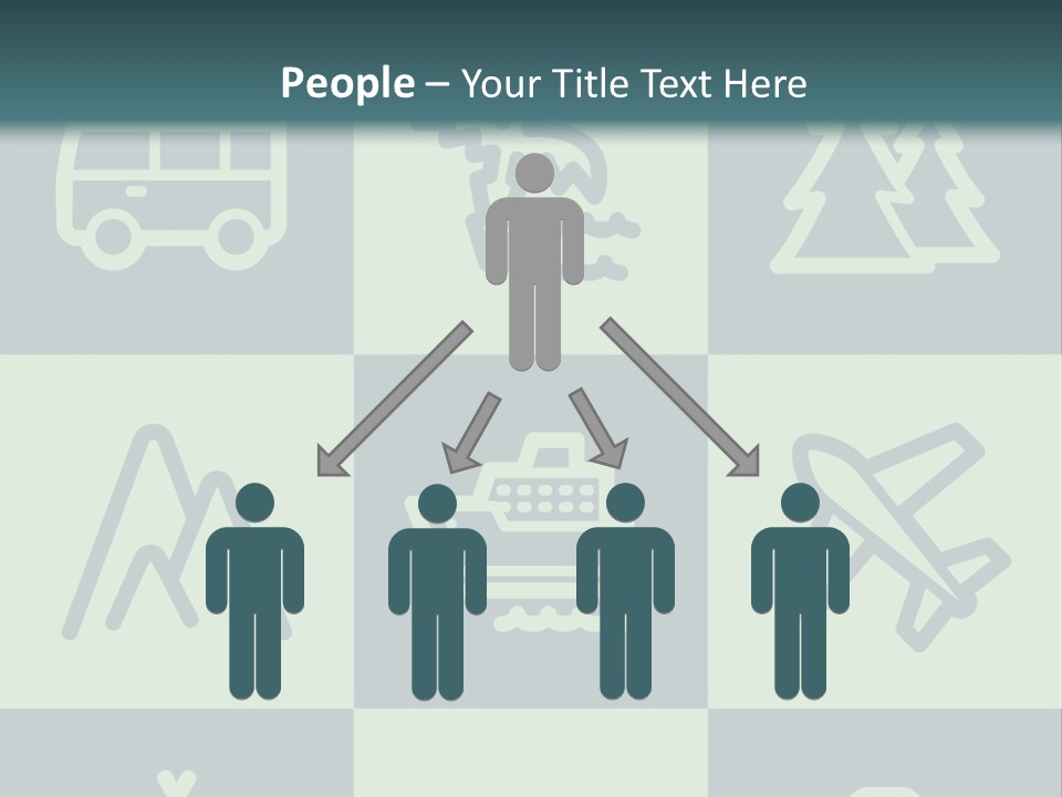 A Set Of Travel Icons With A Green Background PowerPoint Template