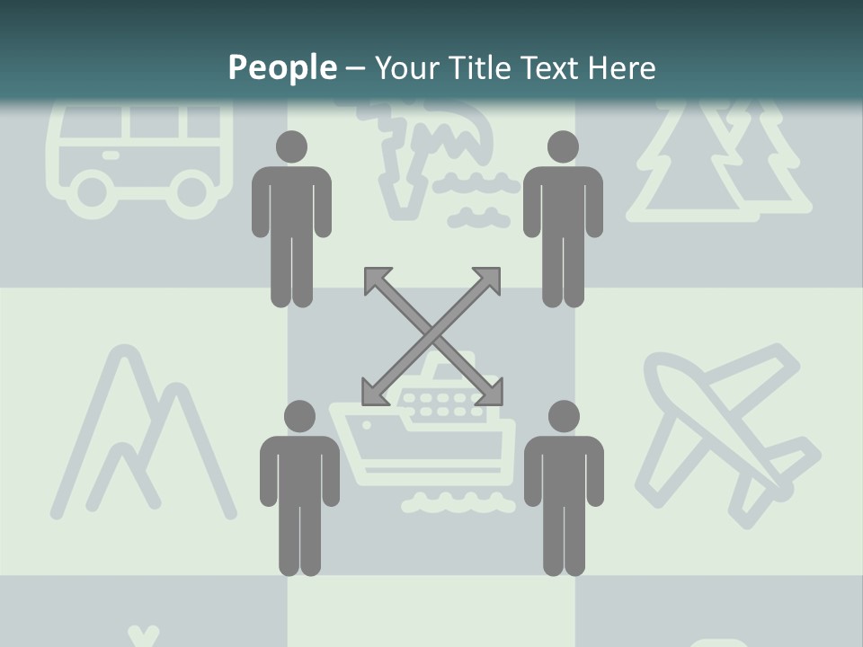 A Set Of Travel Icons With A Green Background PowerPoint Template