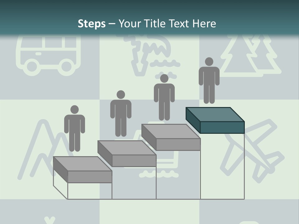 A Set Of Travel Icons With A Green Background PowerPoint Template