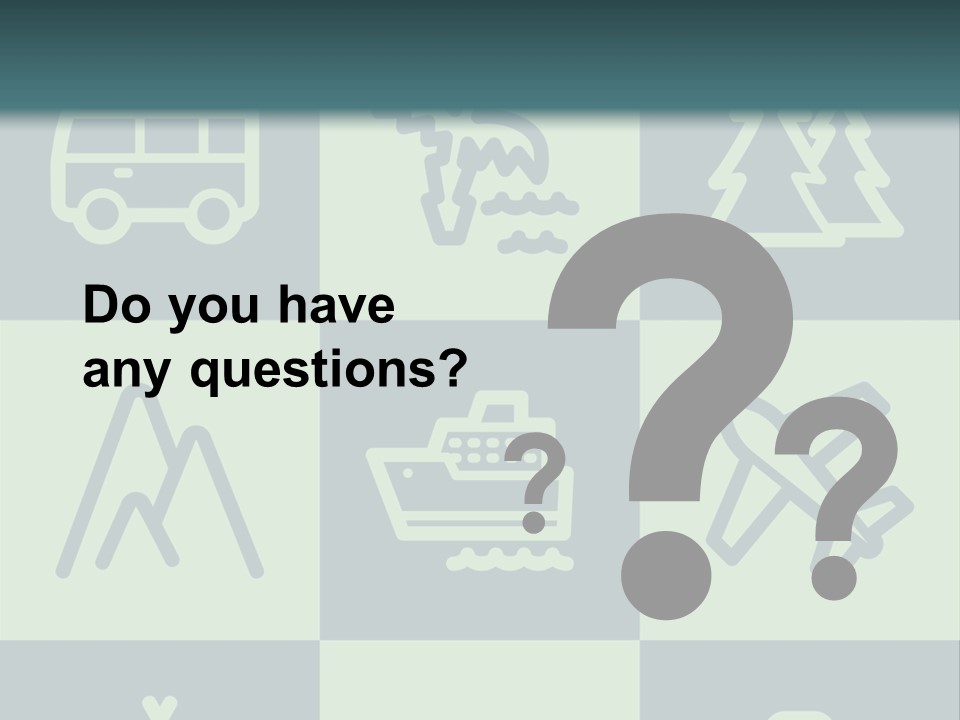 A Set Of Travel Icons With A Green Background PowerPoint Template