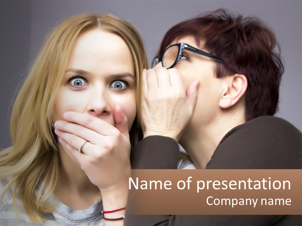 A Couple Of People That Are Covering Their Mouths PowerPoint Template