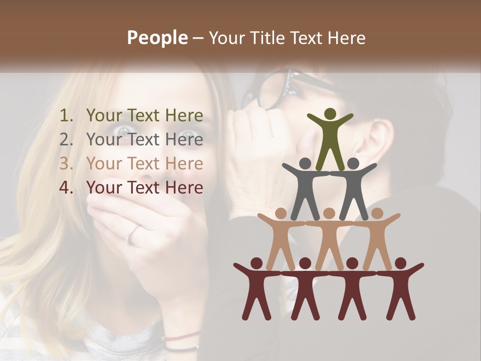 A Couple Of People That Are Covering Their Mouths PowerPoint Template