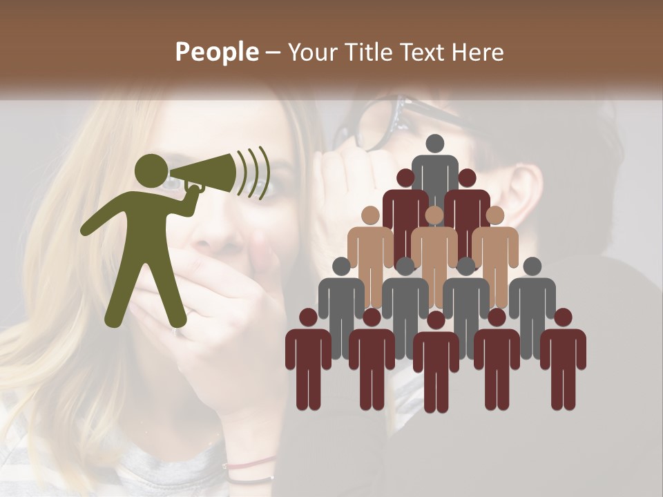 A Couple Of People That Are Covering Their Mouths PowerPoint Template