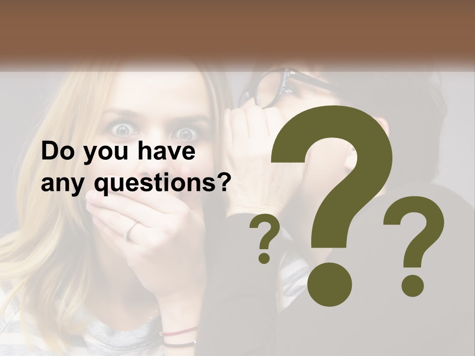 A Couple Of People That Are Covering Their Mouths PowerPoint Template