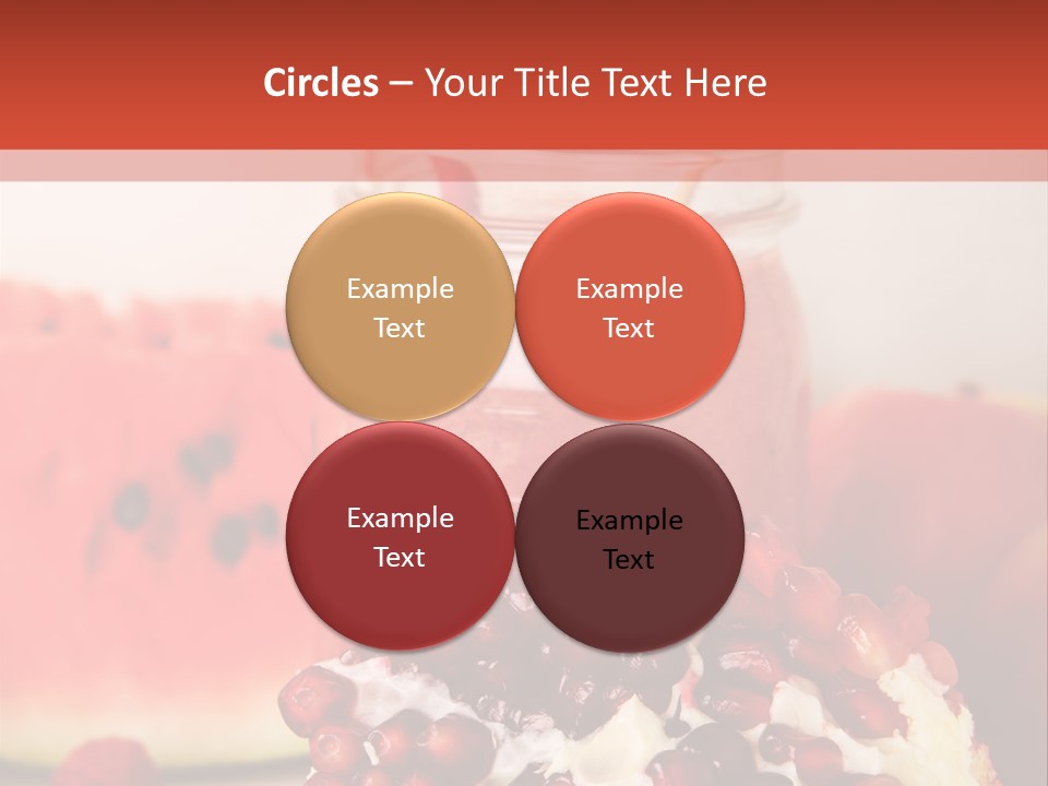 A Watermelon And Pomegranate Drink In A Jar With A Straw PowerPoint Template