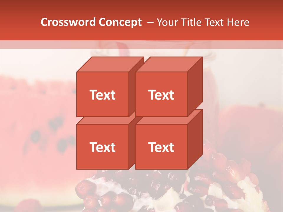 A Watermelon And Pomegranate Drink In A Jar With A Straw PowerPoint Template