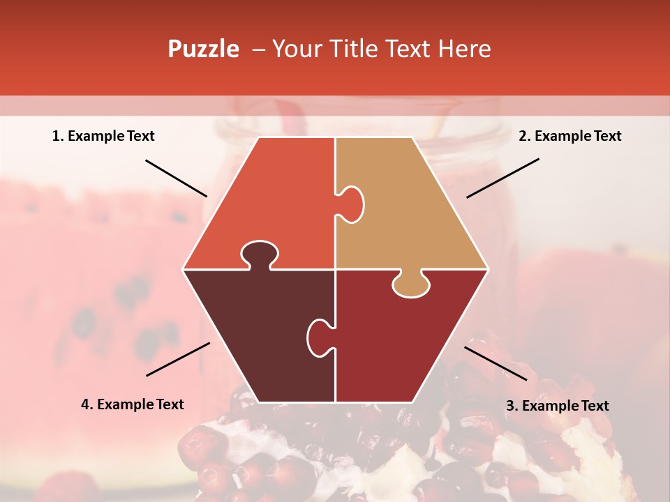 A Watermelon And Pomegranate Drink In A Jar With A Straw PowerPoint Template