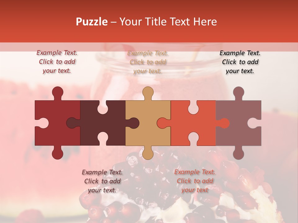 A Watermelon And Pomegranate Drink In A Jar With A Straw PowerPoint Template