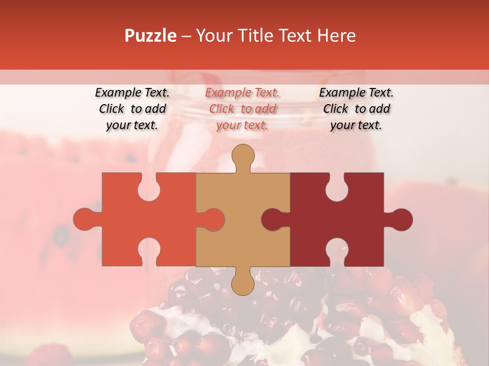 A Watermelon And Pomegranate Drink In A Jar With A Straw PowerPoint Template