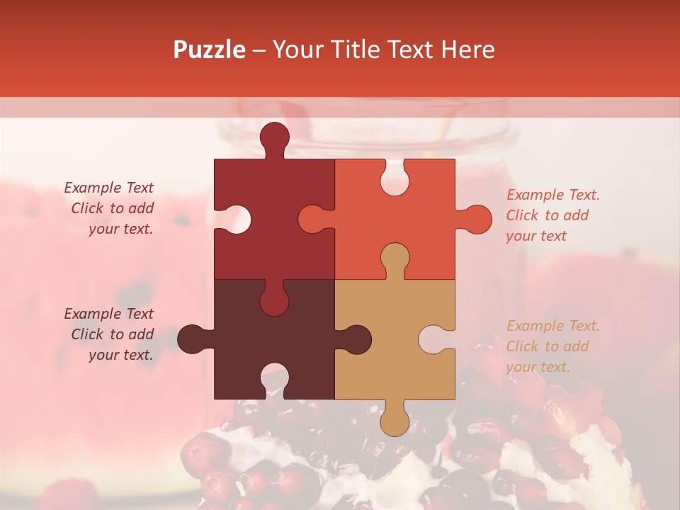 A Watermelon And Pomegranate Drink In A Jar With A Straw PowerPoint Template