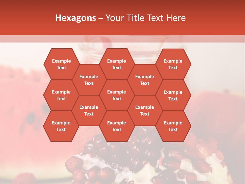 A Watermelon And Pomegranate Drink In A Jar With A Straw PowerPoint Template