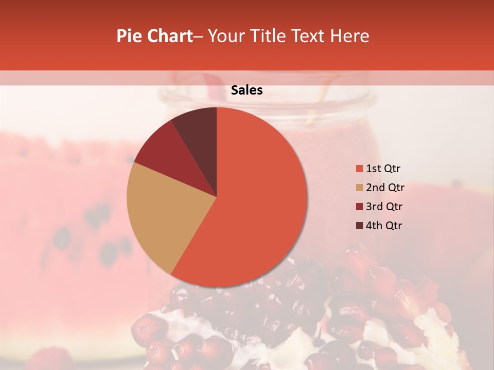 A Watermelon And Pomegranate Drink In A Jar With A Straw PowerPoint Template