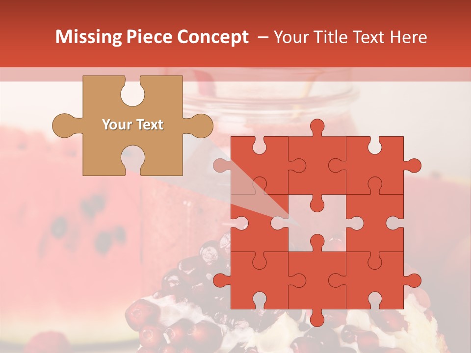 A Watermelon And Pomegranate Drink In A Jar With A Straw PowerPoint Template