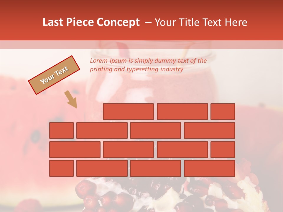 A Watermelon And Pomegranate Drink In A Jar With A Straw PowerPoint Template