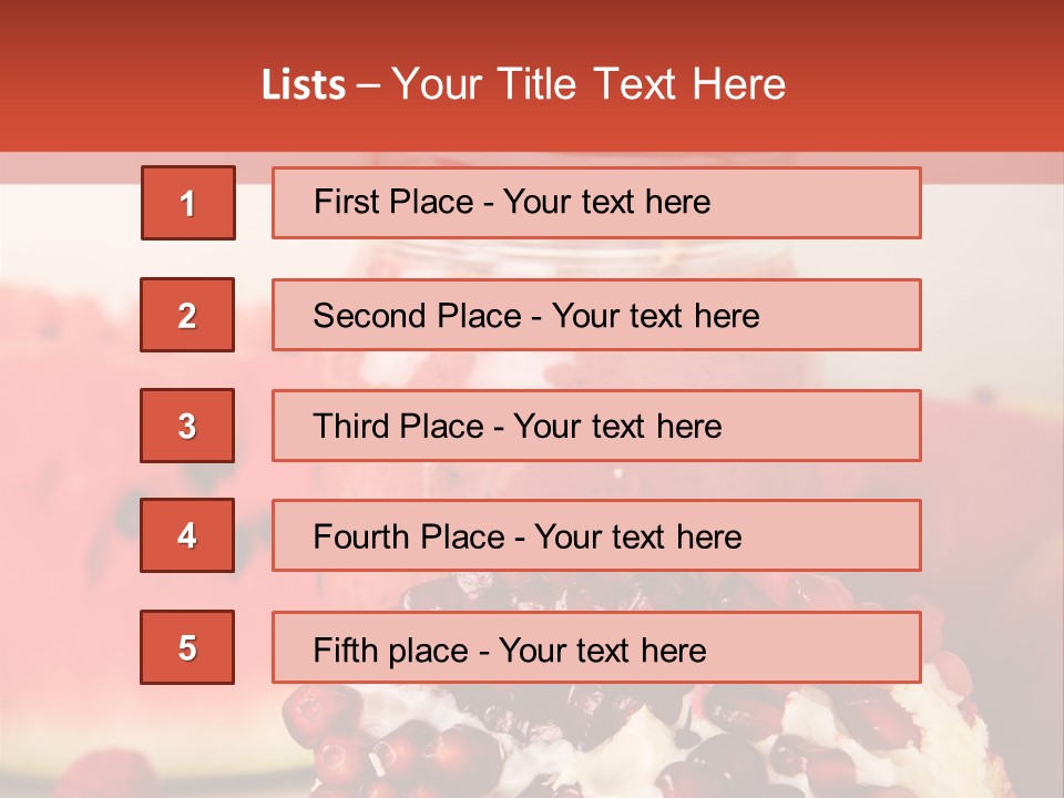 A Watermelon And Pomegranate Drink In A Jar With A Straw PowerPoint Template