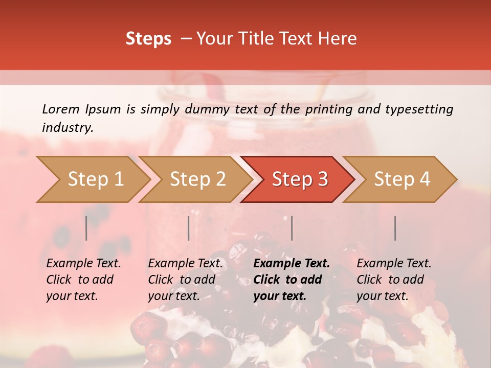 A Watermelon And Pomegranate Drink In A Jar With A Straw PowerPoint Template