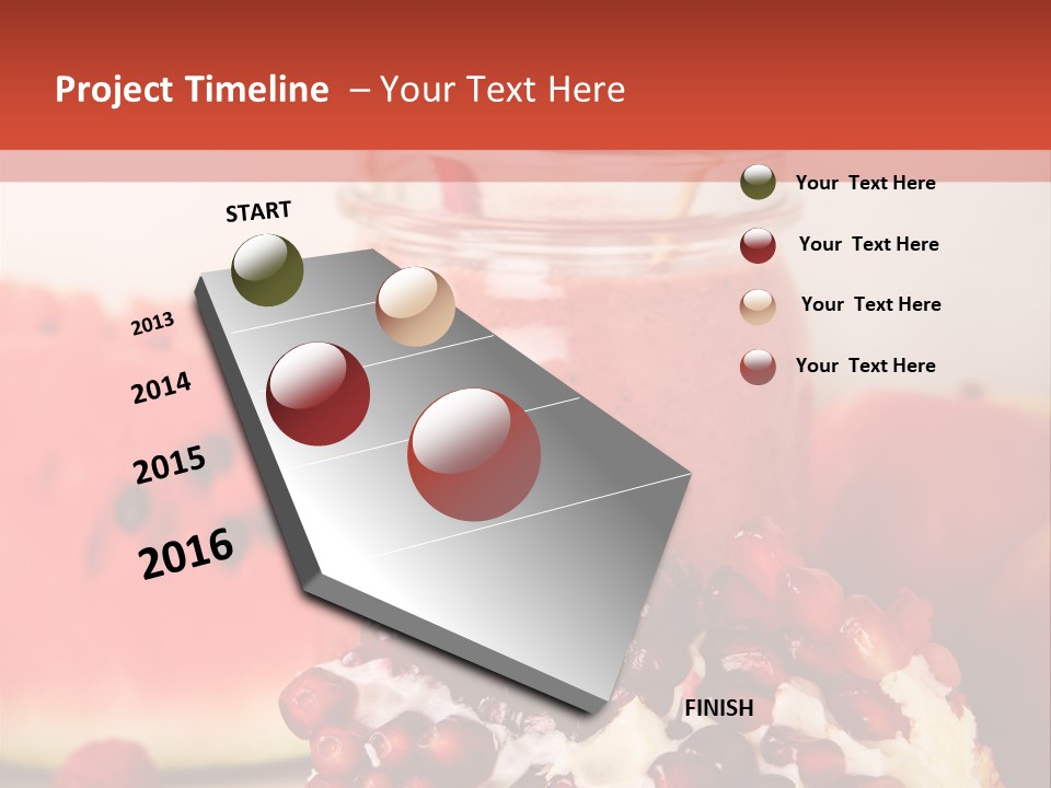 A Watermelon And Pomegranate Drink In A Jar With A Straw PowerPoint Template