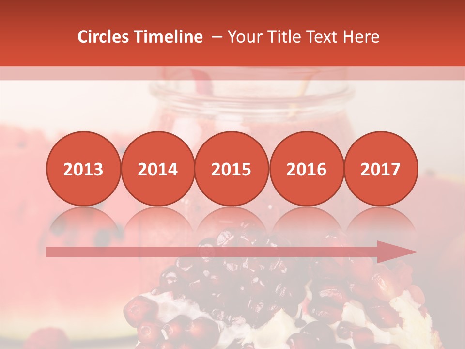 A Watermelon And Pomegranate Drink In A Jar With A Straw PowerPoint Template