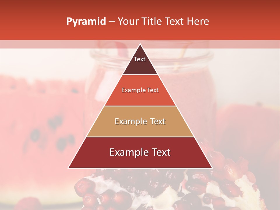 A Watermelon And Pomegranate Drink In A Jar With A Straw PowerPoint Template
