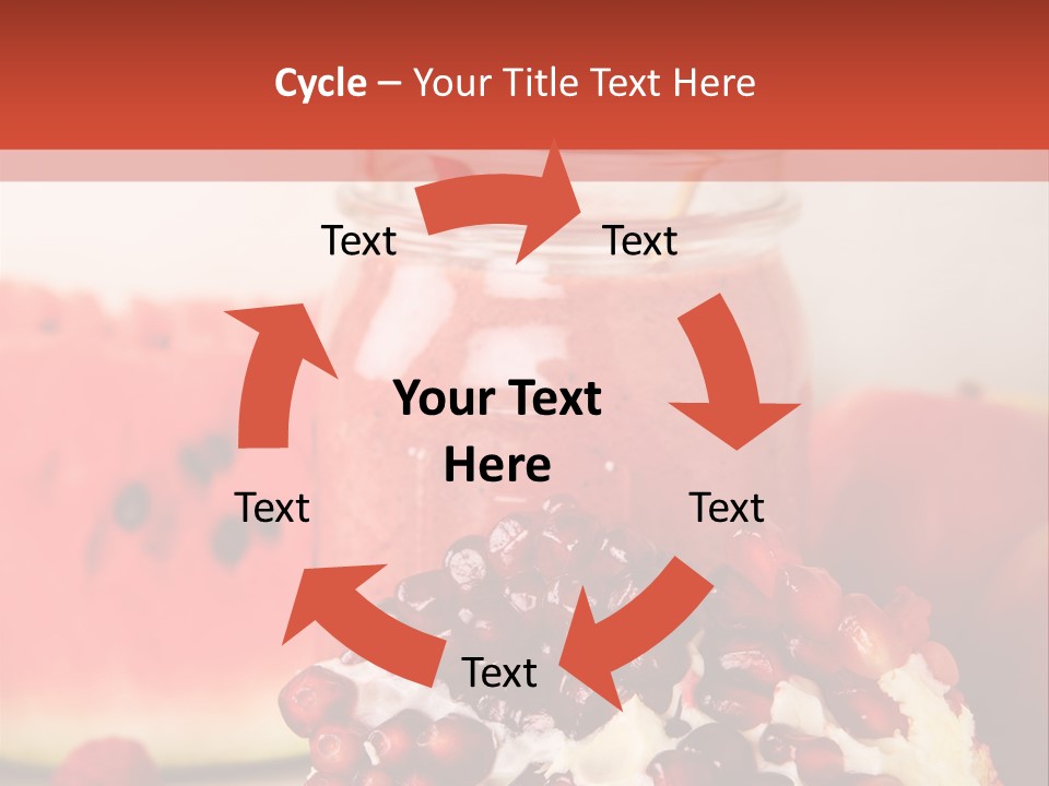 A Watermelon And Pomegranate Drink In A Jar With A Straw PowerPoint Template