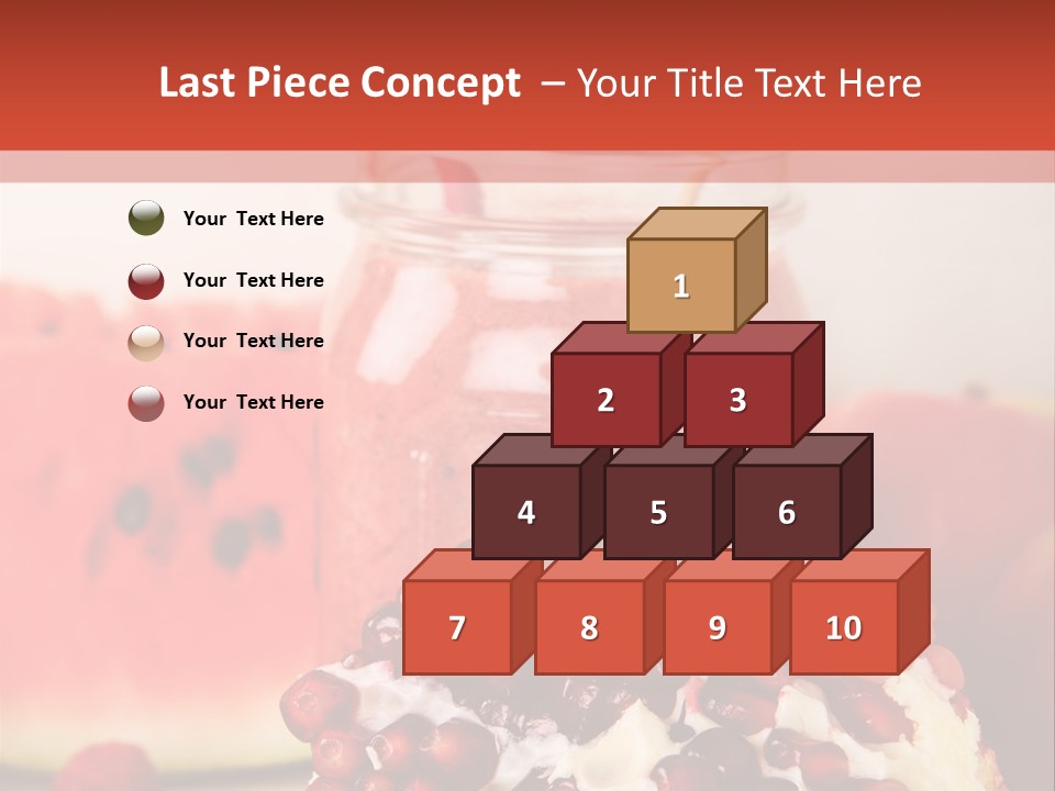 A Watermelon And Pomegranate Drink In A Jar With A Straw PowerPoint Template